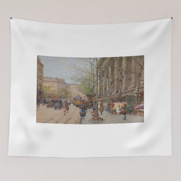 Item preview, Marché aux Fleurs, Place de la Madeleine – Eugène Galien-Laloue Impressionist Parisian Market Scene designed and sold by Art Outlaws.