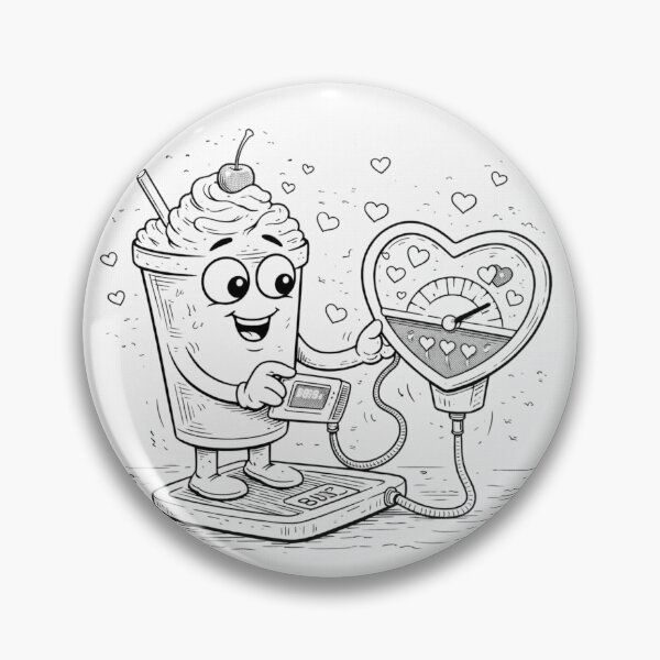 Item preview, Happy Milkshake on a Scale + Heart-Shaped Love Meter designed and sold by ComedyInkFactor.