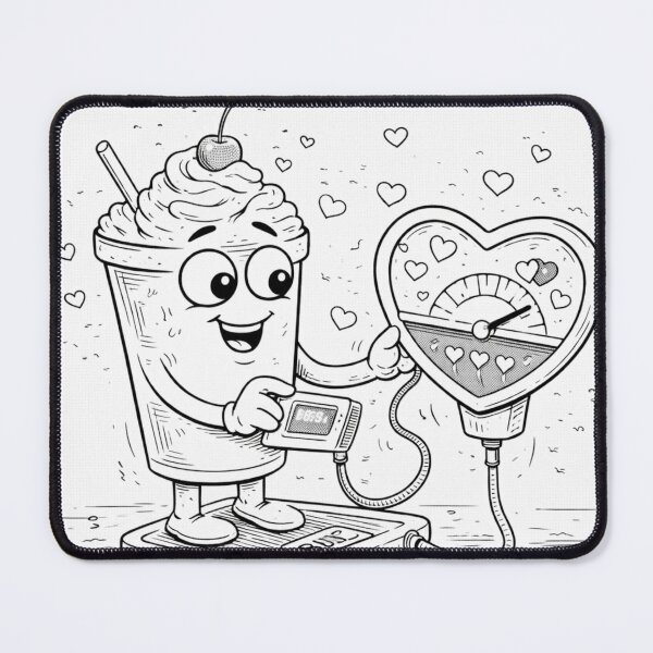 Item preview, Happy Milkshake on a Scale + Heart-Shaped Love Meter designed and sold by ComedyInkFactor.