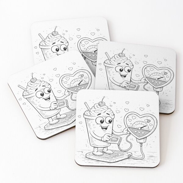 Item preview, Happy Milkshake on a Scale + Heart-Shaped Love Meter designed and sold by ComedyInkFactor.
