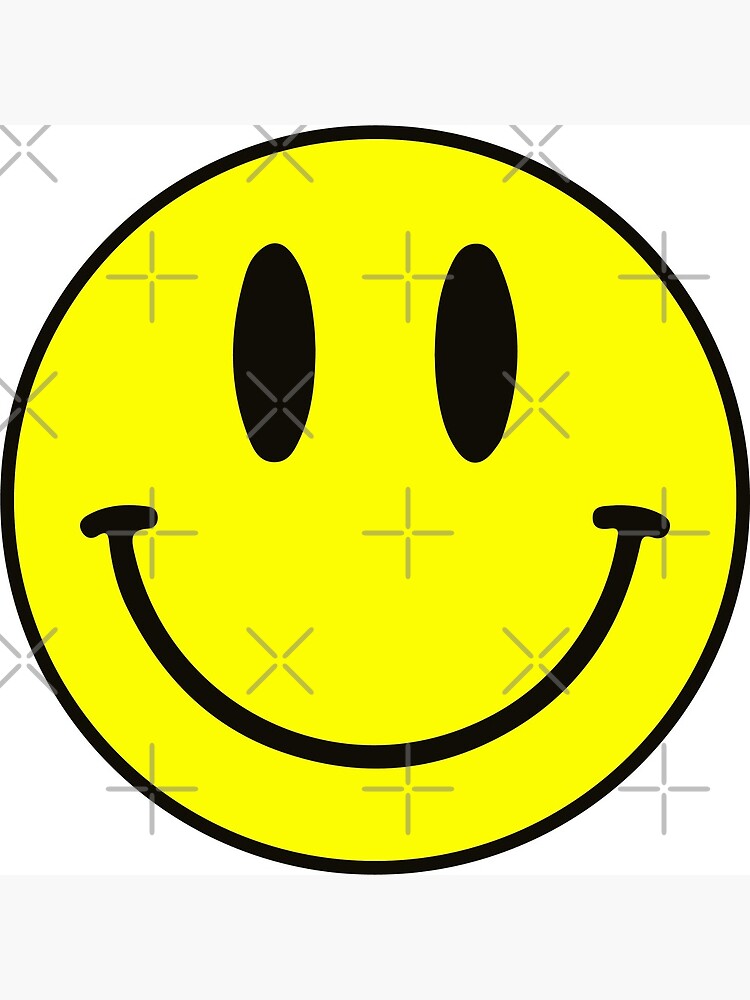 "Smiley Face Cute Happy Funny Emoji Yellow" Art Print by ...