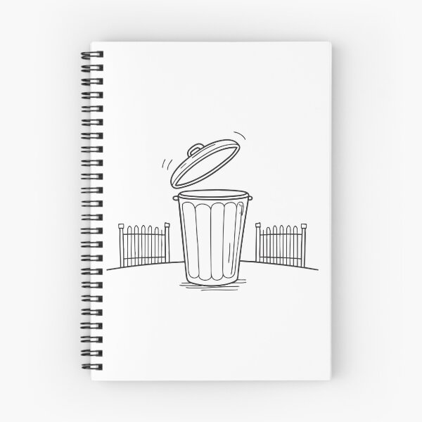 Item preview, A trash bin with its lid open placed before a fence gate   designed and sold by rasagamastore.