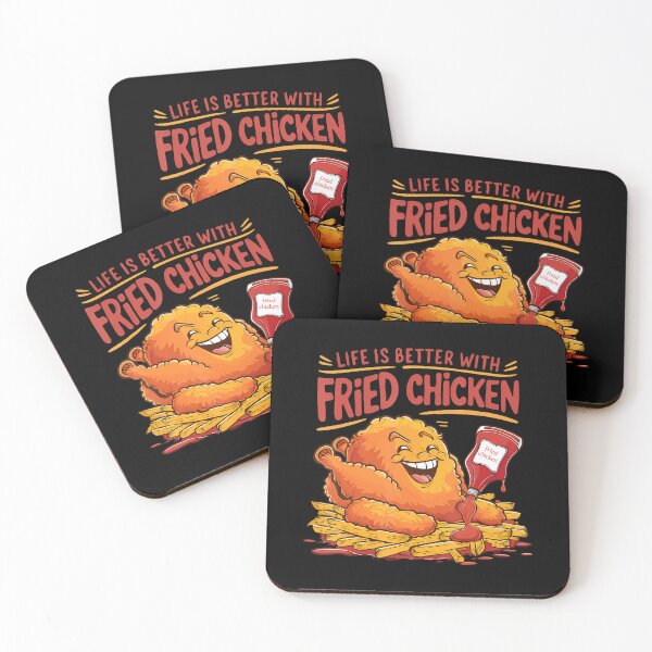 Item preview, La vida es mejor con pollo frito Amante de la comida divertida designed and sold by charitashmoqs.