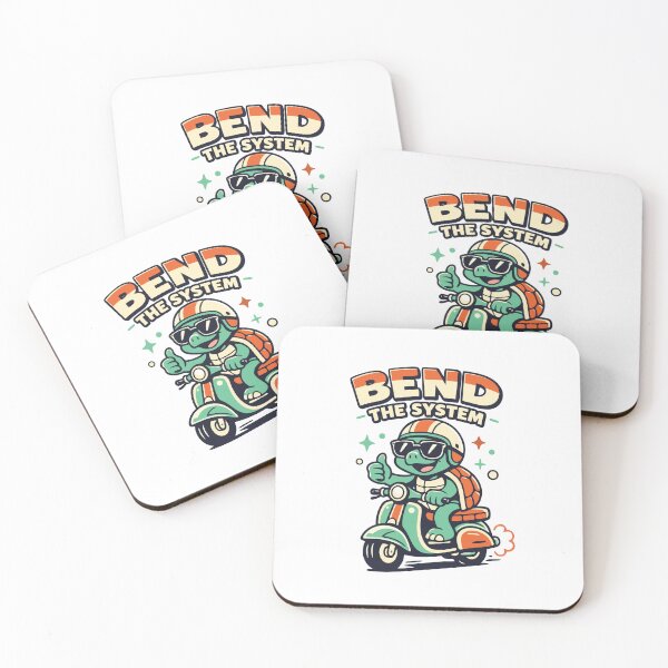 Item preview, Bend the System – Cool Turtle on Scooter Retro Rebel Illustration designed and sold by PrintMastery.