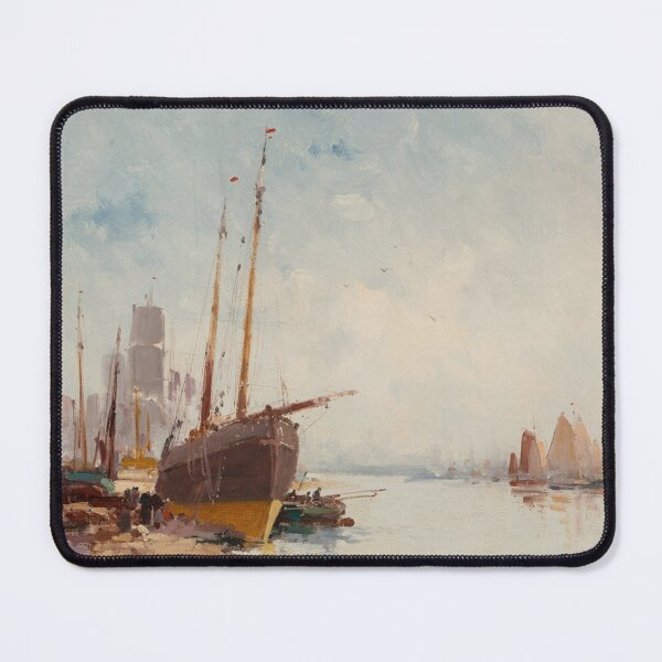 Item preview, Bateaux au Port – Eugène Galien-Laloue Impressionist Harbor Scene with Boats and Water designed and sold by Art Outlaws.