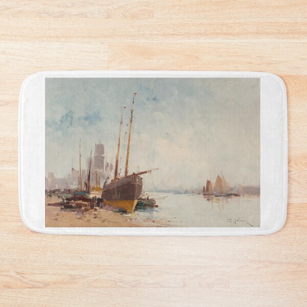 Item preview, Bateaux au Port – Eugène Galien-Laloue Impressionist Harbor Scene with Boats and Water designed and sold by Art Outlaws.