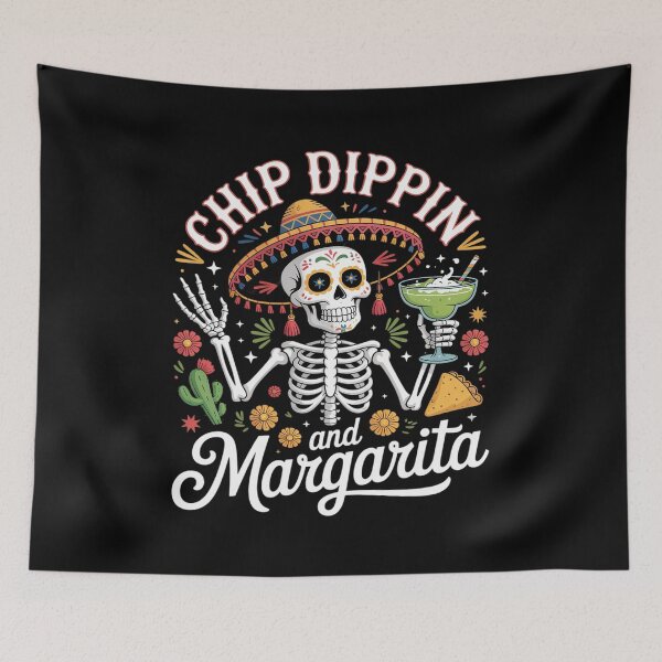 Item preview, Chip Dippin And Margarita Sippin Funny Skull Cinco De Mayo designed and sold by Catharsiscath.