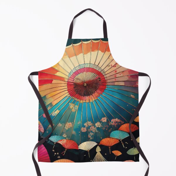 Item preview, Colorful Japanese parasols on a black background designed and sold by Photopat.
