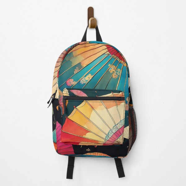 Item preview, Colorful Japanese parasols on a black background designed and sold by Photopat.
