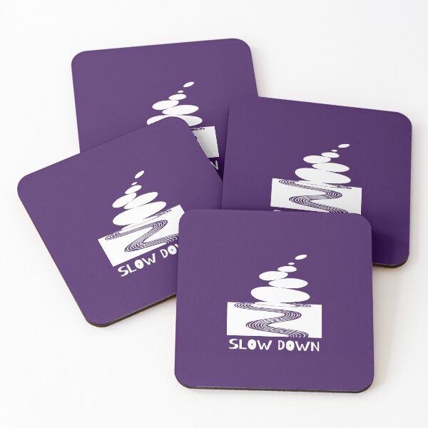 Item preview, Zen Stones and Slow Down Message, White on Purple designed and sold by nikoart001.