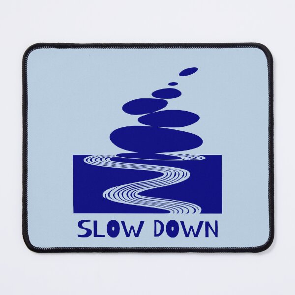 Item preview, Zen Stones and Slow Down Message, Navy on Light Blue designed and sold by nikoart001.