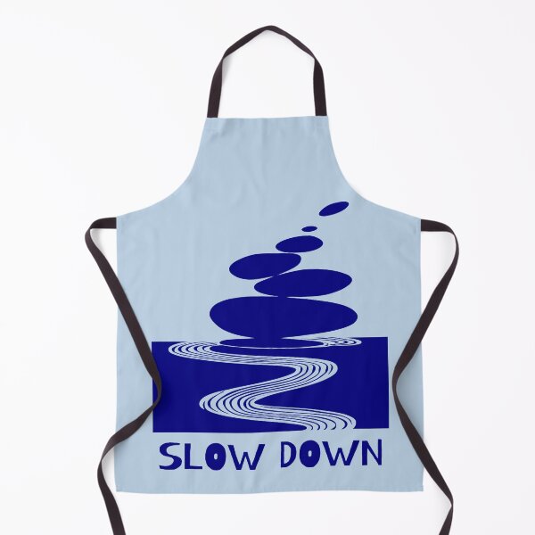 Item preview, Zen Stones and Slow Down Message, Navy on Light Blue designed and sold by nikoart001.