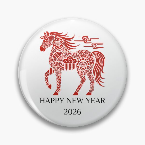 Item preview, Elegant Chinese Zodiac Horse Happy New Year 2026 Art designed and sold by Maniutek.