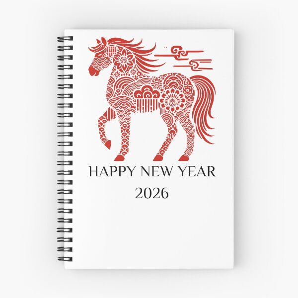 Item preview, Elegant Chinese Zodiac Horse Happy New Year 2026 Art designed and sold by Maniutek.