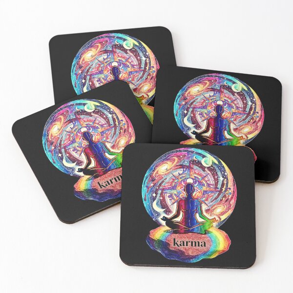 Item preview, Karma Meditation: Spiritual Zen Universe & Cosmic Yoga Silhouette designed and sold by Hen-C-Art.