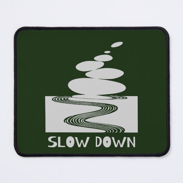 Item preview, Zen Stones and Slow Down Message, Light Grey on Forest Green designed and sold by nikoart001.