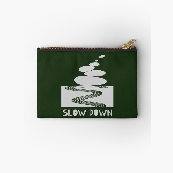 Item preview, Zen Stones and Slow Down Message, Light Grey on Forest Green designed and sold by nikoart001.