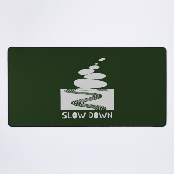 Item preview, Zen Stones and Slow Down Message, Light Grey on Forest Green designed and sold by nikoart001.