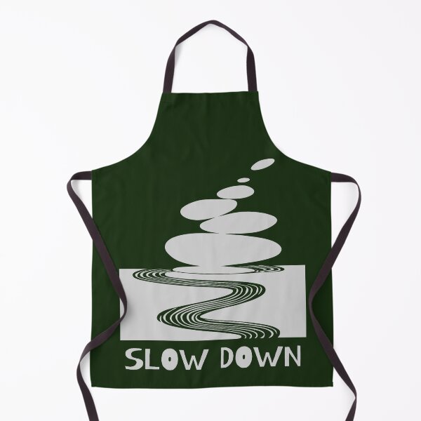 Item preview, Zen Stones and Slow Down Message, Light Grey on Forest Green designed and sold by nikoart001.