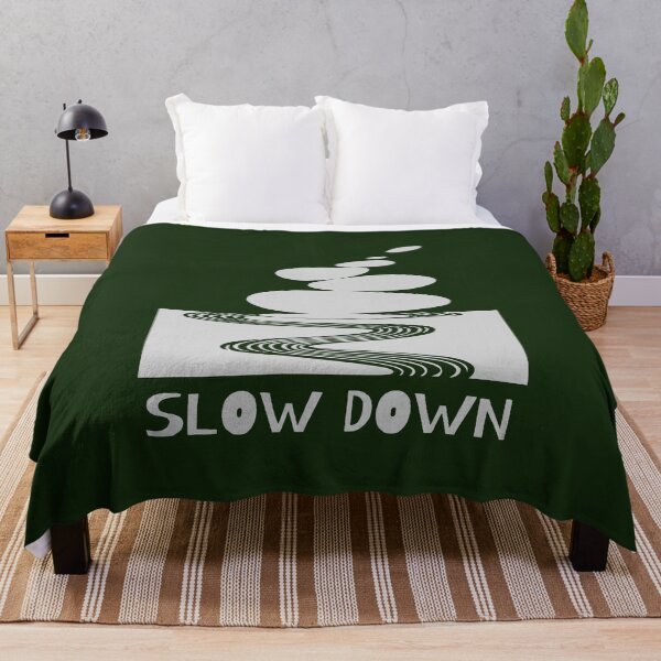 Item preview, Zen Stones and Slow Down Message, Light Grey on Forest Green designed and sold by nikoart001.