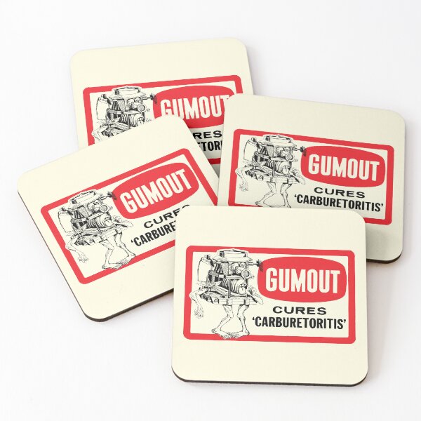 Item preview, Gumout carburetor treatment - 'cures carburetoritis' ! Vintage yellowed background. designed and sold by retropetrol.
