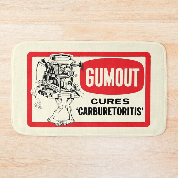 Item preview, Gumout carburetor treatment - 'cures carburetoritis' ! Vintage yellowed background. designed and sold by retropetrol.