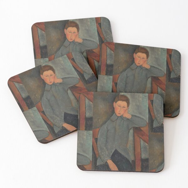 Item preview, The Boy by Amedeo Modigliani: Melancholic École de Paris Portrait Poster designed and sold by artofuniverse.