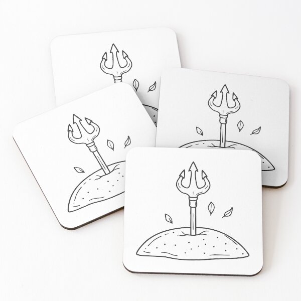 Item preview, A trident embedded in the sandy ground   designed and sold by rasagamastore.