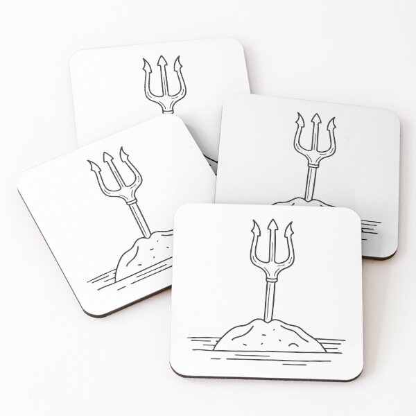 Item preview, A trident standing upright in the sand   designed and sold by rasagamastore.
