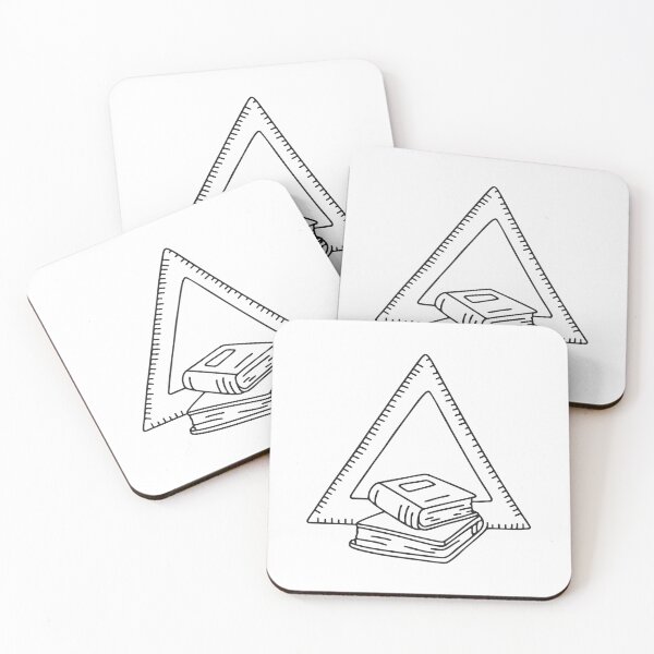 Item preview, A book and a triangle ruler on table   designed and sold by rasagamastore.