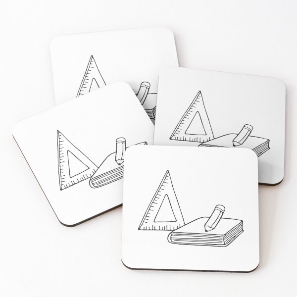 Item preview, A triangle ruler resting next to a book on the table   designed and sold by rasagamastore.