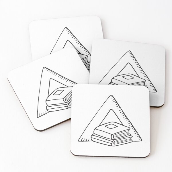 Item preview, A book beside a triangle ruler on the table   designed and sold by rasagamastore.
