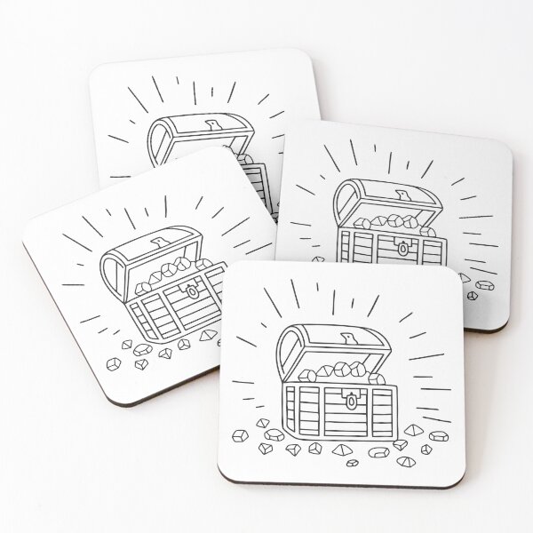 Item preview, A treasure chest spilling jewels on the ground   designed and sold by rasagamastore.