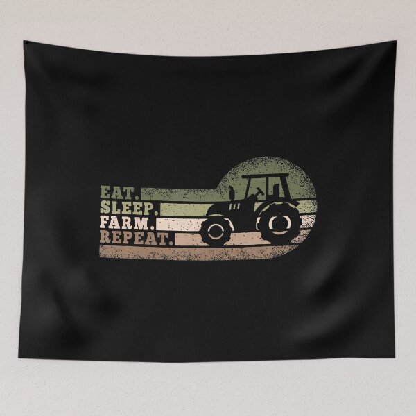 Item preview, Eat Sleep Farm Repeat Tractor Funny Farming designed and sold by charitashmoqs.