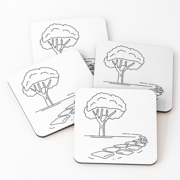 Item preview, A tree growing next to a cracked stone walkway   designed and sold by rasagamastore.