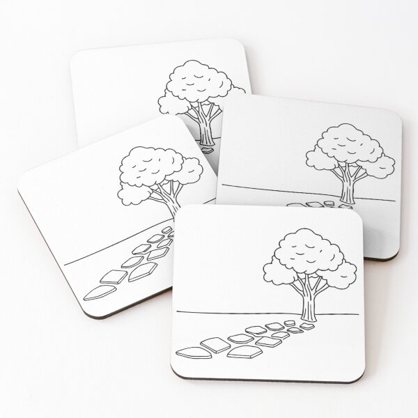 Item preview, A cracked stone path running along a tree   designed and sold by rasagamastore.