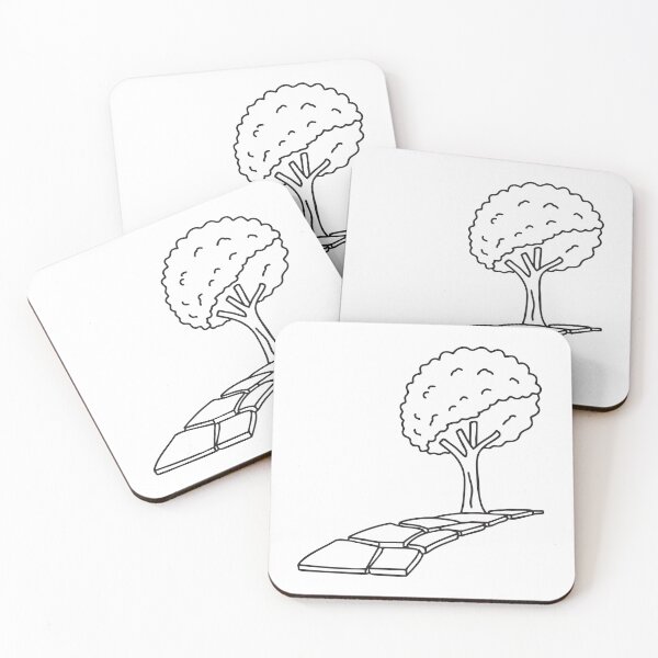 Item preview, A tree standing near a broken stone path   designed and sold by rasagamastore.