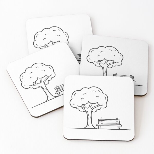Item preview, A tree shading a small bench   designed and sold by rasagamastore.