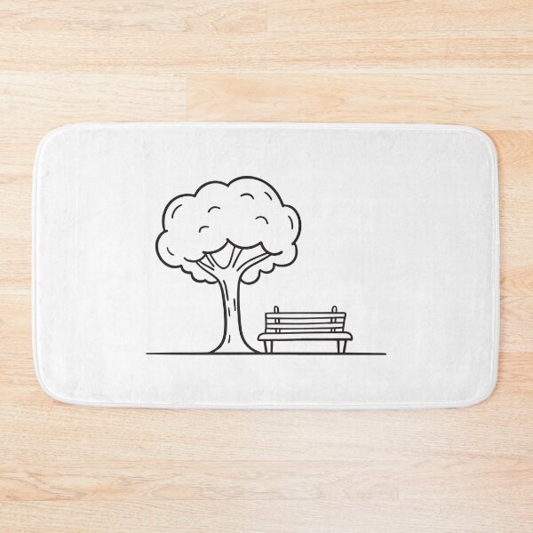 Item preview, A tree shading a small bench   designed and sold by rasagamastore.
