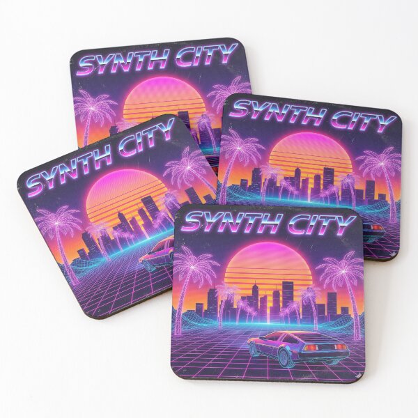 Item preview, 80s Retrowave Neon Synth Cityscape with Car designed and sold by Ink-Irony.