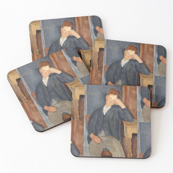 Item preview, The Young Apprentice by Amedeo Modigliani: Modernist Portrait Fine Art Print designed and sold by artofuniverse.