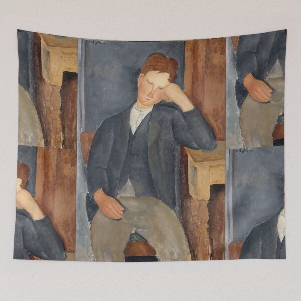 Item preview, The Young Apprentice by Amedeo Modigliani: Modernist Portrait Fine Art Print designed and sold by artofuniverse.