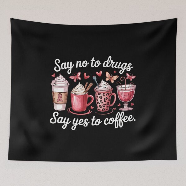 Item preview, Coffee Lovers Red Ribbon Say No To Say Yes To Coffee designed and sold by Catharsiscath.