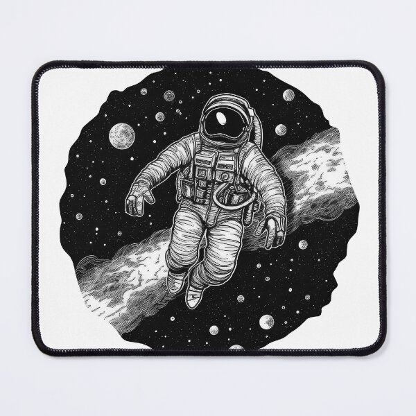 Item preview, Astronaut Floating in Deep Space Line Art designed and sold by rainseedart.