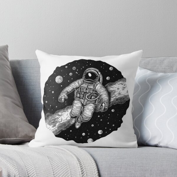 Item preview, Astronaut Floating in Deep Space Line Art designed and sold by rainseedart.