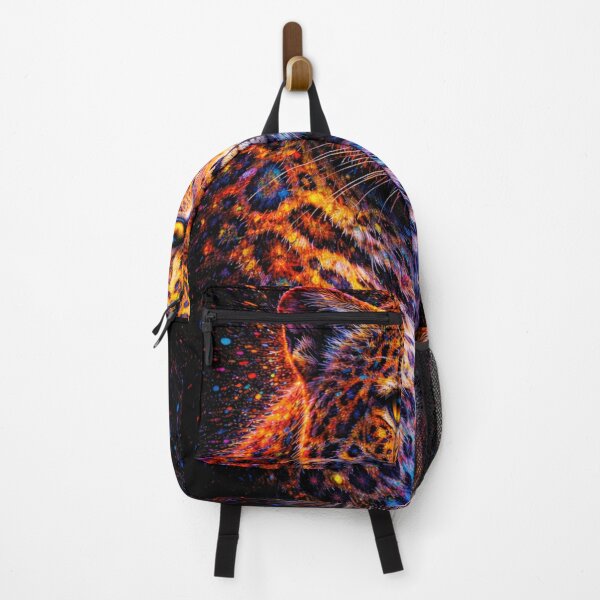 Item preview, Neon Jaguar – Colorful Expressionist Animal Portrait on Black designed and sold by kastabembe.