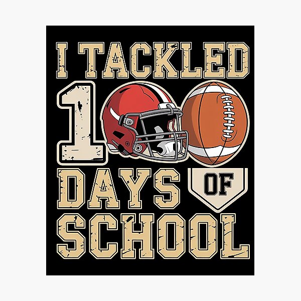 Item preview, I Tackled 100 Days of School - Football Vintage 100th Day Teacher Kid designed and sold by Wicked.Teez.
