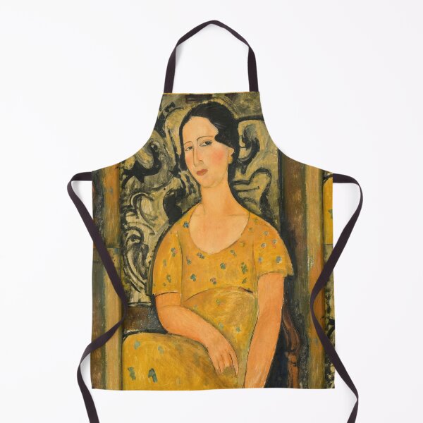 Item preview, Woman in a Yellow Dress by Amedeo Modigliani: École de Paris Portrait designed and sold by artofuniverse.