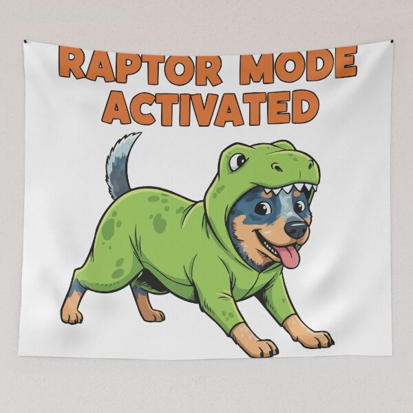 Item preview, Heeler Raptor - Blue Heeler Dinosaur Mode Funny Art designed and sold by Petzzz.