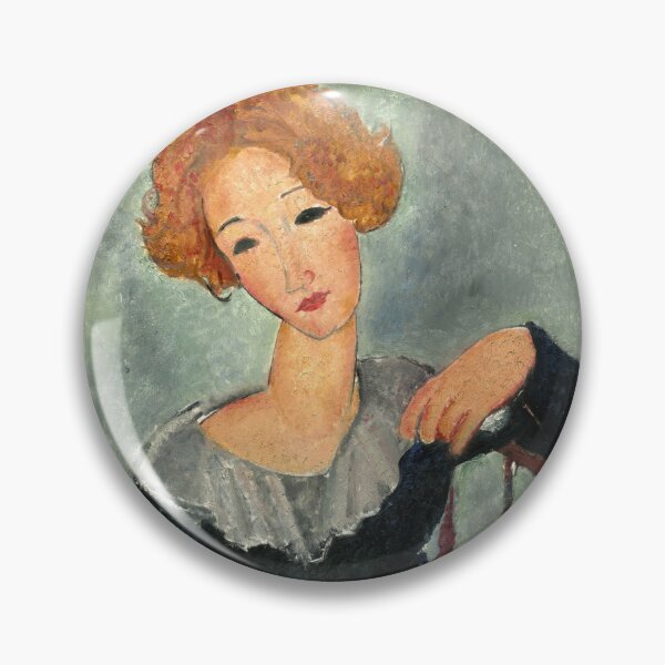 Item preview, Woman With Red Hair by Amedeo Modigliani: Modernist Portrait Poster designed and sold by artofuniverse.